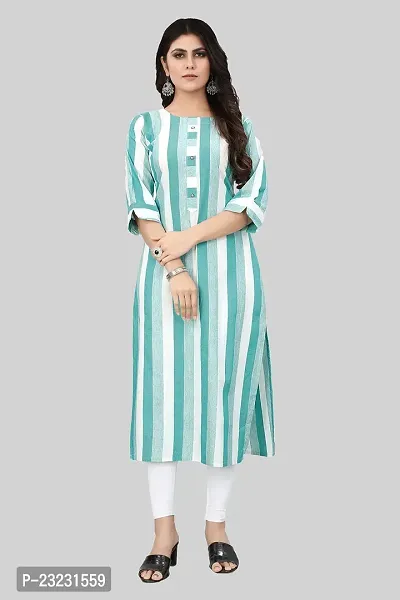 KALANABH Khadi Cotton Material Kurti for Women | Straight Cut Kurti | Readymade Girls Casual Wear Kurti | Office wear | Regular Fit-thumb2