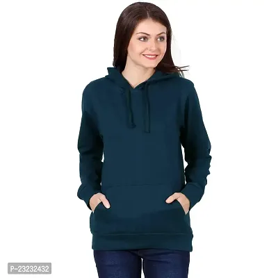 KALANABH Sweatshirt for Women, Cotton Blend Full Sleeves Sweatshirt for Women Stylish Latest Winterwear with Neck Hoodies (S, Yale Blue)