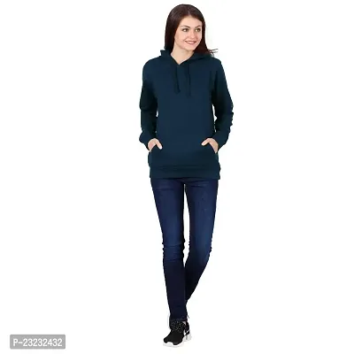 KALANABH Sweatshirt for Women, Cotton Blend Full Sleeves Sweatshirt for Women Stylish Latest Winterwear with Neck Hoodies (S, Yale Blue)-thumb2