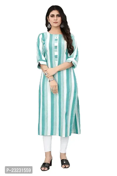 KALANABH Khadi Cotton Material Kurti for Women | Straight Cut Kurti | Readymade Girls Casual Wear Kurti | Office wear | Regular Fit-thumb0