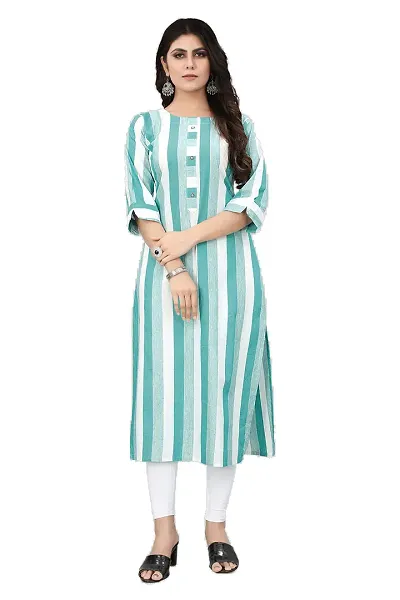 KALANABH Khadi Material Kurti for Women | Straight Cut Kurti | Readymade Girls Casual Wear Kurti | Office wear | Regular Fit