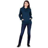 KALANABH Sweatshirt for Women, Cotton Blend Full Sleeves Sweatshirt for Women Stylish Latest Winterwear with Neck Hoodies (S, Yale Blue)-thumb2