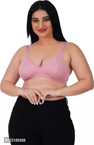 Stylish Pink Cotton Blend Solid Bras For Women-thumb0