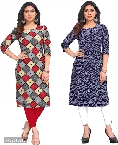 Beautiful Cotton Blend Printed Kurta Pant And Dupatta Set For Women Pack of 2-thumb0