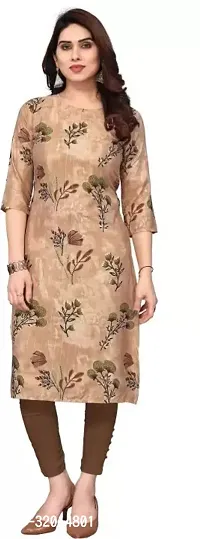 Beautiful Cotton Blend Brown Printed Kurta Pant And Dupatta Set For Women-thumb0