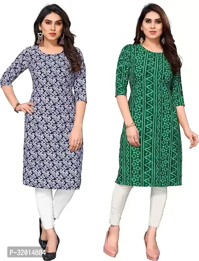 Beautiful Cotton Blend Printed Kurta Pant And Dupatta Set For Women Pack of 2-thumb0