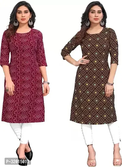 Beautiful Cotton Blend Printed Kurta Pant And Dupatta Set For Women Pack of 2-thumb0