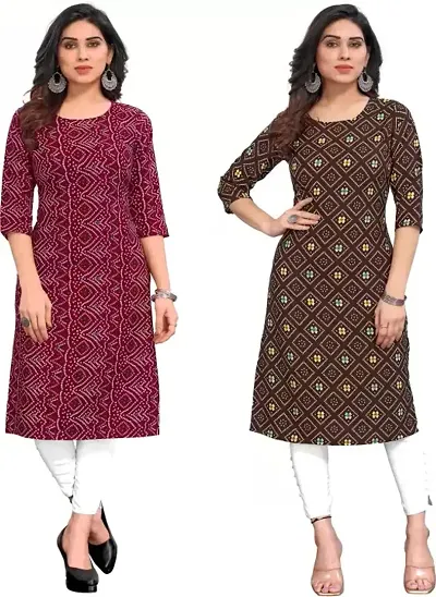 Trendy Straight Crepe Kurta Combo For Women