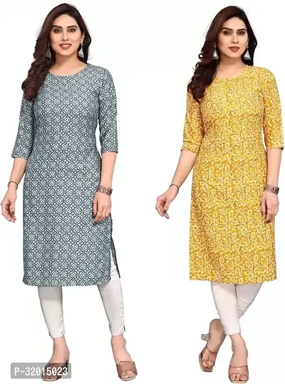 Beautiful Cotton Blend Printed Kurta Pant And Dupatta Set For Women Pack of 2-thumb0