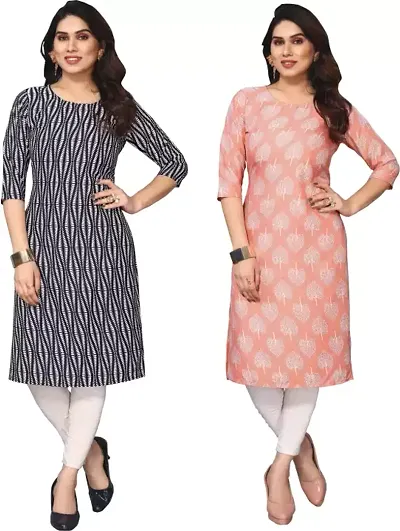 Beautiful Crepe Kurta For Women Pack Of 2