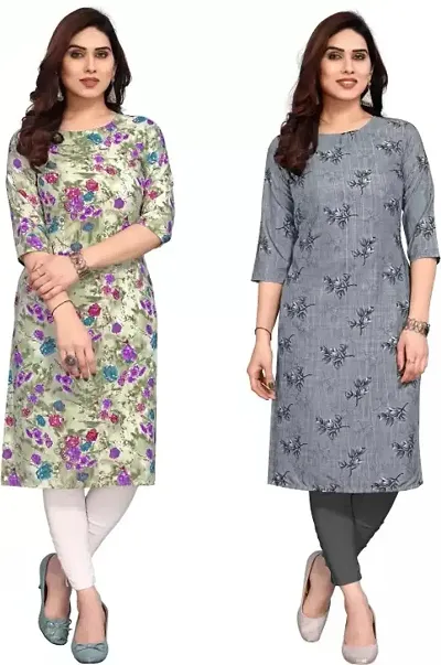 Stylish Silk Kurta Bottom Set For Women Pack of 2