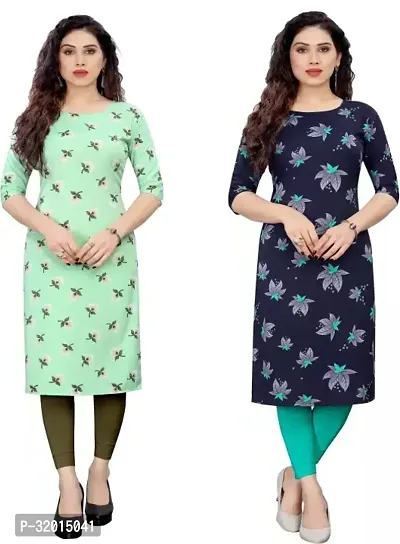 Beautiful Cotton Blend Printed Kurta Pant And Dupatta Set For Women Pack of 2-thumb0