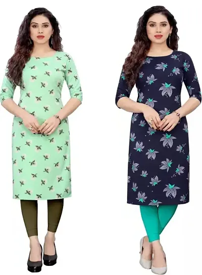 Trendy Straight Crepe Kurta Combo For Women