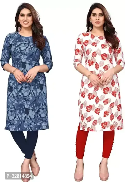 Beautiful Cotton Blend Printed Kurta Pant And Dupatta Set For Women Pack of 2-thumb0