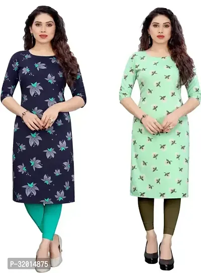 Beautiful Cotton Blend Printed Kurta Pant And Dupatta Set For Women Pack of 2-thumb0