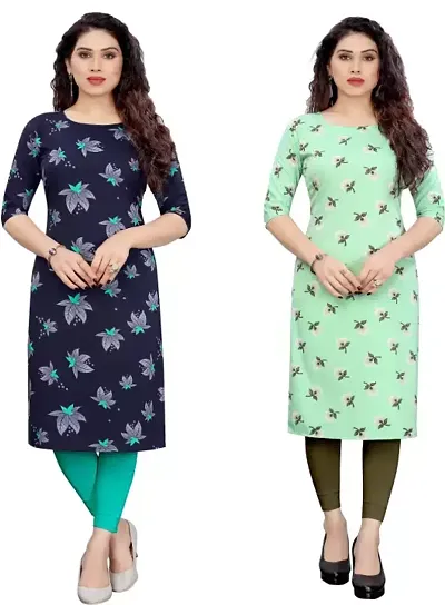 Trendy Straight Crepe Kurta Combo For Women