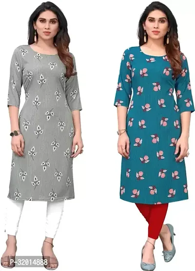 Beautiful Cotton Blend Printed Kurta Pant And Dupatta Set For Women Pack of 2-thumb0