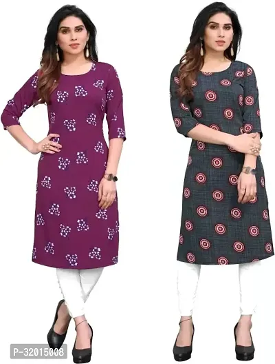 Beautiful Cotton Blend Printed Kurta Pant And Dupatta Set For Women Pack of 2-thumb0