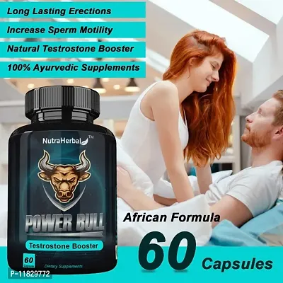 NutraHerbal POWER BULL TESTROSTONE BOOSTER 30 Capsules.||  NutraHerbal Capsules For Increasing Size and Big Penis Size Medicines Capsules For Men.-thumb0