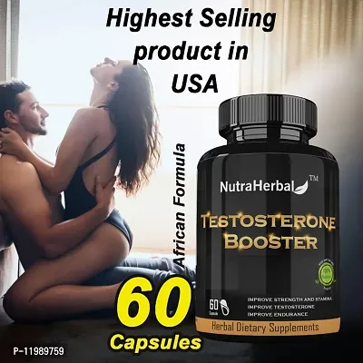 NutraHerbal Testosterone Booster Immunity Booster 60 capcules | Herbal Capsules For Increasing Size and Big Penis Size Medicines Capsules For Men--thumb0