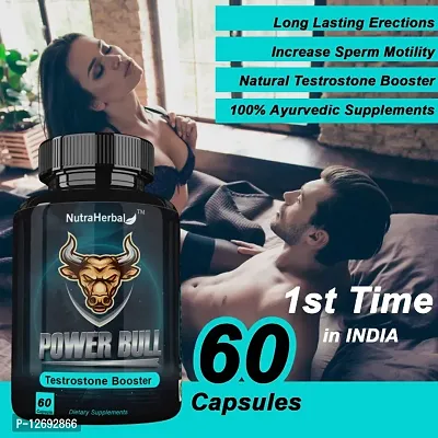 Nutraherbal POWER BULL Testrostrone Booster 60 Capsule Men Power Booster, Man Power Capsules - &ndash; Ling Booster Capsules &ndash; Long Time Sexual Medicine,Sexual Power Capsules For Men,, Shilajit Capsule-thumb0