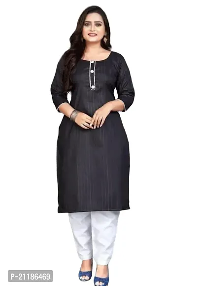 Durolane Women's Zari Work Rayon Ethnic Wear 3/4 Sleeve Round Neck Latest Kurti (D_S_M_23062047)-thumb5