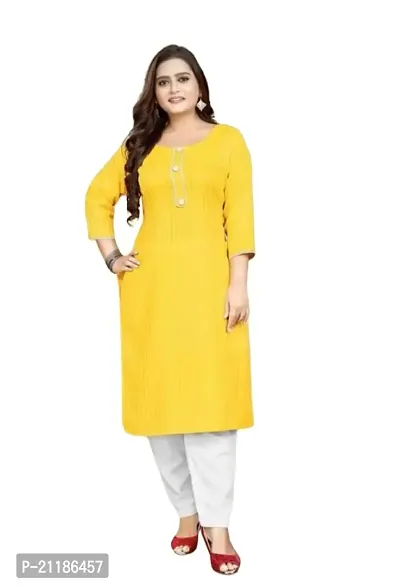 Durolane Women's Zari Work Rayon Ethnic Wear 3/4 Sleeve Round Neck Latest Kurti (D_S_M_23062047)-thumb0