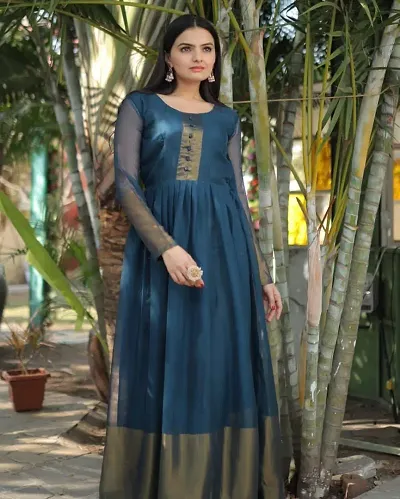 Fancy Viscose Silk Kurtas For Women