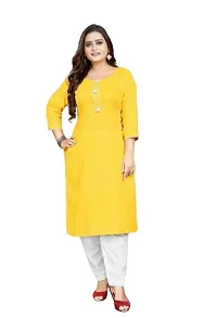 Durolane Women's Zari Work Rayon Ethnic Wear 3/4 Sleeve Round Neck Latest Kurti (D_S_M_23062047)-thumb4