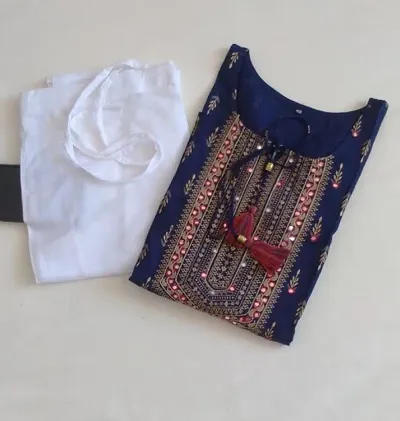 A LINE RAYON KURTA SET