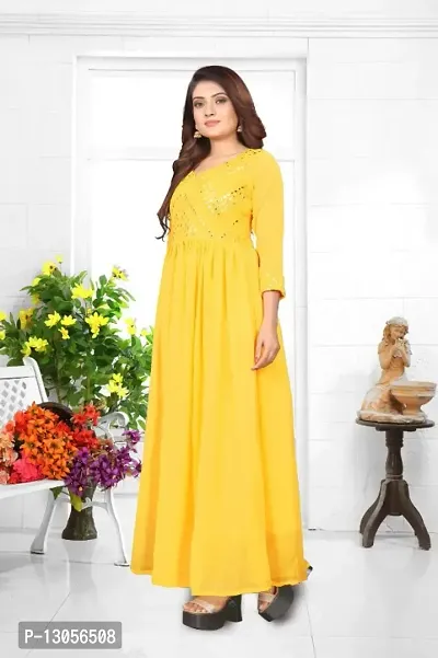 Fancy Georgette Gown For Women-thumb4