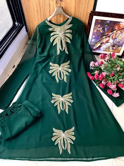 Fancy Georgette Embroidered Kurta Set