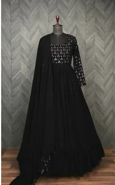 Fancy Georgette Kurta With Dupatta For Women