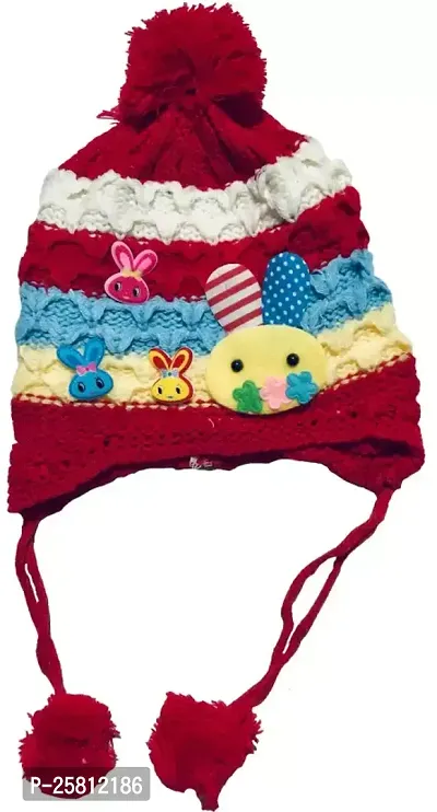 Stylish Woolen Winter Caps with Dori For Kids-thumb0