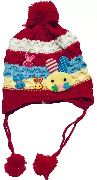 Stylish Woolen Winter Caps with Dori For Kids