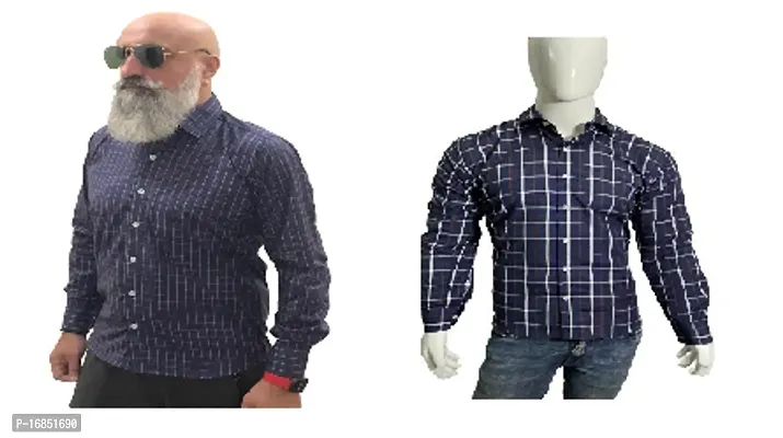 Reliable Navy Blue Cotton  Casual Shirts For Men