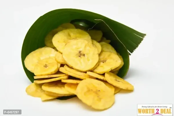 Worth2Deal Kerala Special Banana Chips (Coconut Oil Fried), Ethakka Upperi, Kaya varuthathu, Ethakka varuthathu - 500gm