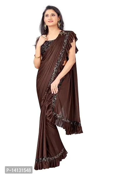 Stylish Fancy Lycra Saree With Blouse Piece For Women