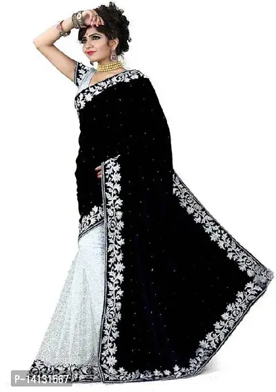 Stylish Fancy Velvet Saree With Blouse Piece For Women