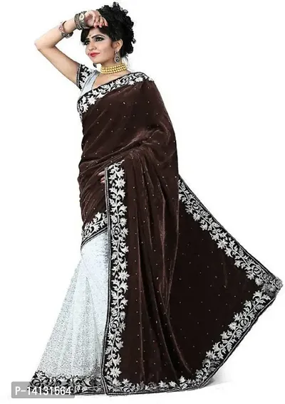 Stylish Fancy Velvet Saree With Blouse Piece For Women
