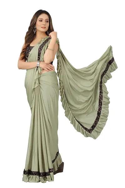 Stylish Fancy Designer Lycra Saree With Blouse Piece For Women