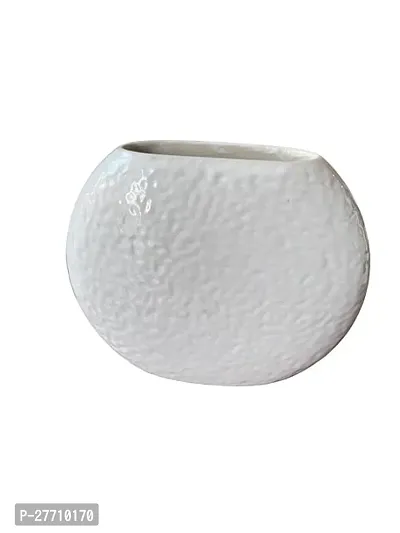 Vibhsa Modern Decorative Face Ceramic Vase for Home Decor White Color Face Vase (Cheerful Face)-thumb2