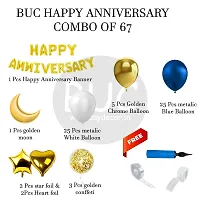 BUC Solid 67 Pc Birthday Decoration Kit Blue And White  Gold Chrome Golden Confetti Balloons With Anniversary Banner Room Balloon  (Multicolor, Pack of 67)-thumb4