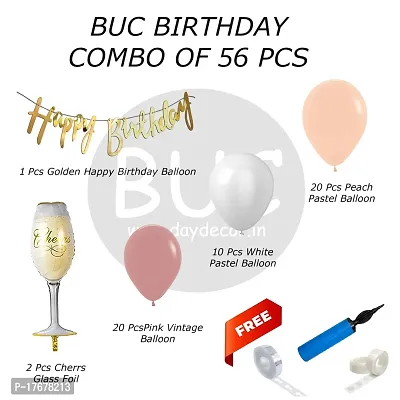 BUC Happy Birthday Decorations For Boys and Girls Happy Birthday Decoration Items Kit , Birthday Celebration Kit (Pack Of 56)-thumb3