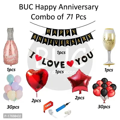 BUC Happy Birthday Decorations For Boys and Girls Happy Birthday Decoration Items Kit , Anniversary Celebration Kit (Pack Of 71)-thumb5