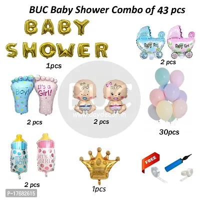 BUC Happy Birthday Decorations For Boys and Girls Happy Baby Shower Decoration Items Kit , Birthday Celebration Kit (Pack Of 43)-thumb2