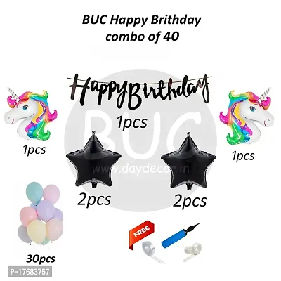 BUC Happy Birthday Decorations For Boys and Girls Happy Birthday Decoration Items Kit , Birthday Celebration Kit (Pack Of 40)-thumb4
