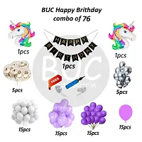 BUC Happy Birthday Decorations For Boys and Girls Happy Birthday Decoration Items Kit , Birthday Celebration Kit (Pack Of 76)-thumb2