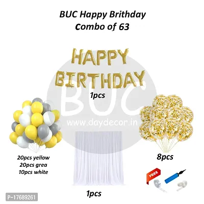 BUC Happy Birthday Decorations For Boys and Girls Happy Birthday Decoration Items Kit , Birthday Celebration Kit (Pack Of 63)-thumb4