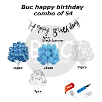 BUC Solid Happy Birthday Decoration Items Balloons for Bday Decoration Kit - Pack of - 80 Balloon  (Multicolor, Pack of 54)-thumb3